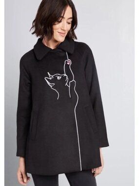 Modcloth + Banned Retro Kitty Kar Coat